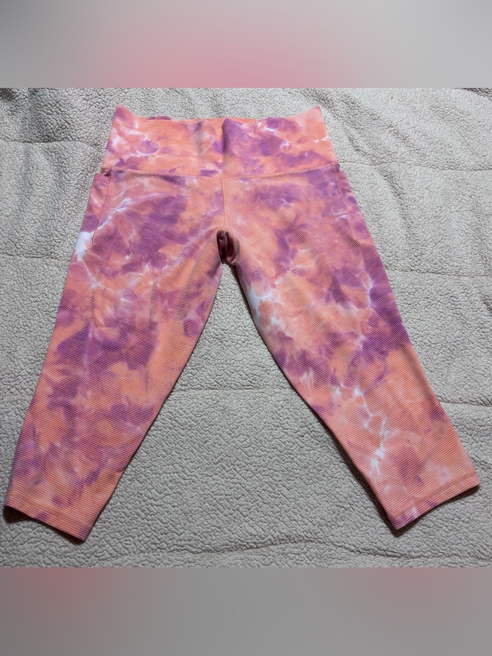Athleta Tie-Dye Capri Leggings — Pink & Orange